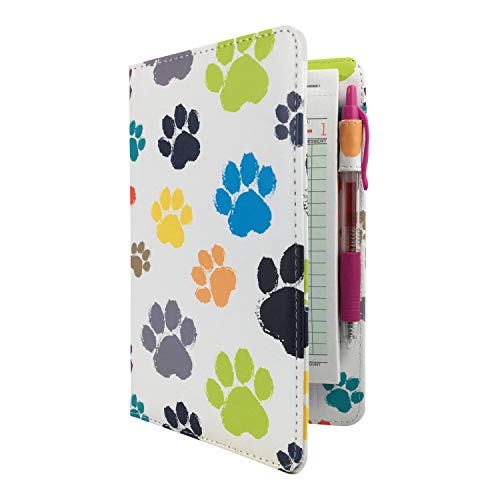 Industry Night Server Book Cute Animal Paw Print Pattern Waitress Wallet for Dog Lovers