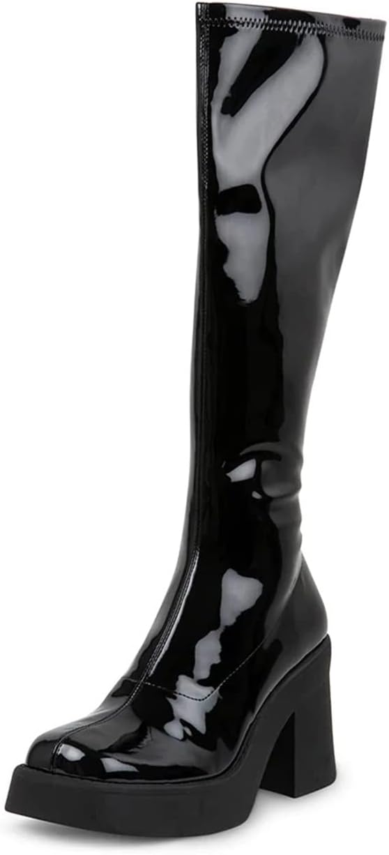 Steve Madden Women's Klarisa Fashion Boot, Black Patent, 8.5