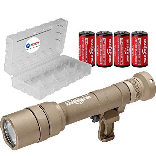 SureFire Scoutlight Pro Tactical Light High Output 1000 Lumen LED 640U Bundle with 4 Extra CR123A Batteries and a Lightjunction Battery Case