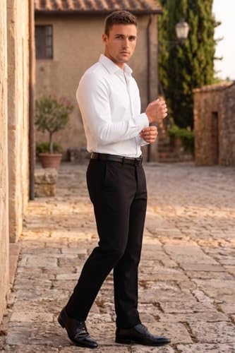 Image of Louis Philippe Men's Slim Fit Easy to Iron Everyday wear Premium Cotton Full Sleeve Solid Formal Shirt