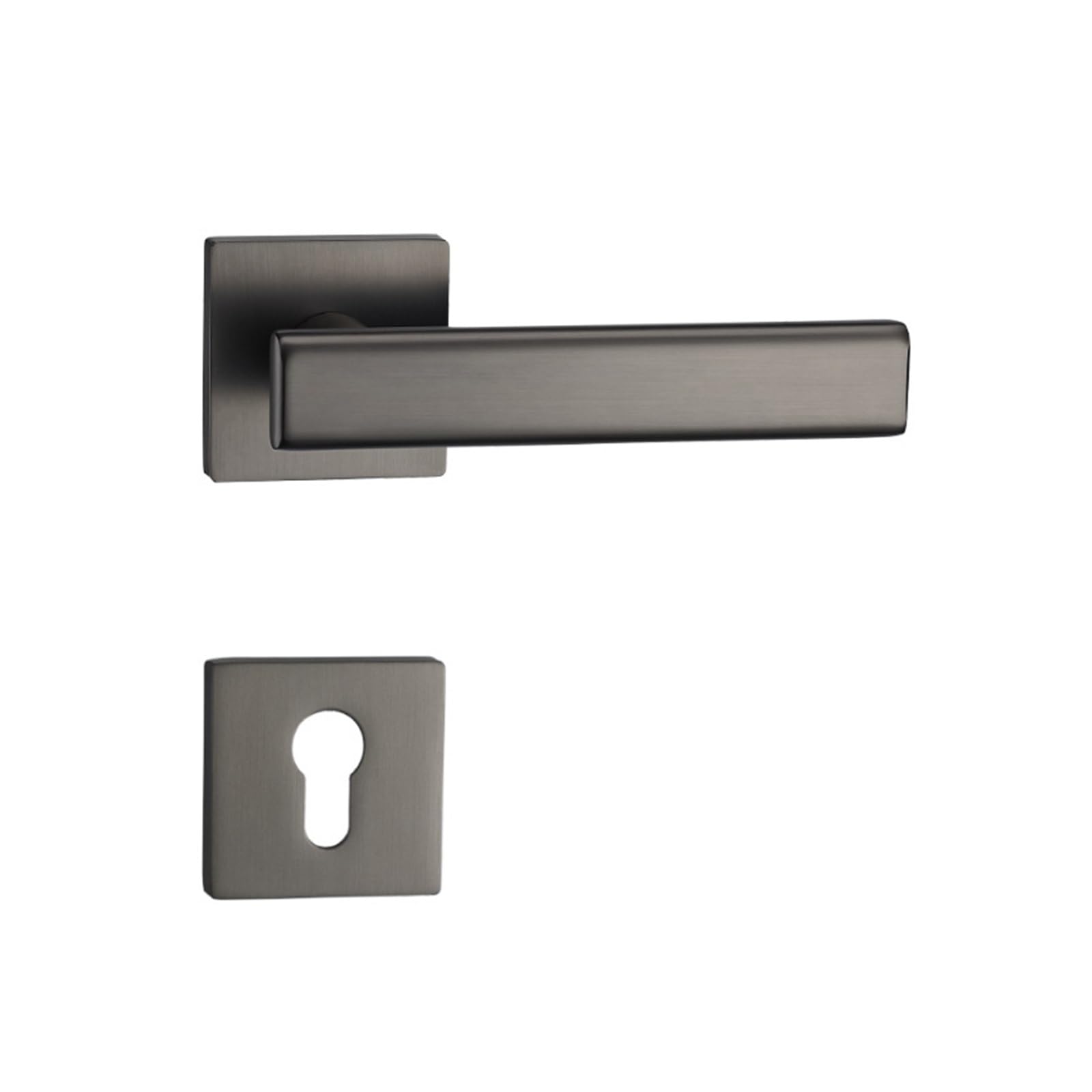 Cerradura dividida de lujo americano en gris cepillado para puertas interiores de madera maciza