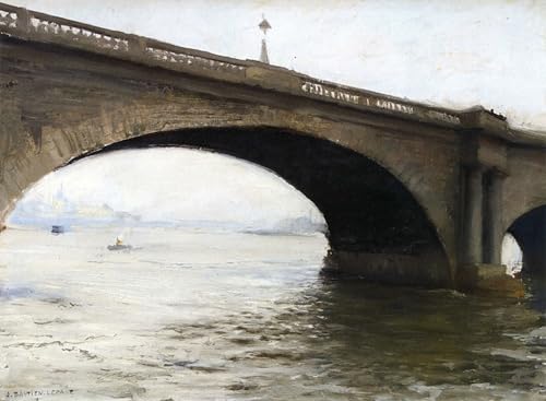 Lienzo pintura vintage de Un Pont De Londres por Jules Bastien Lepage para hogar 60x90cm