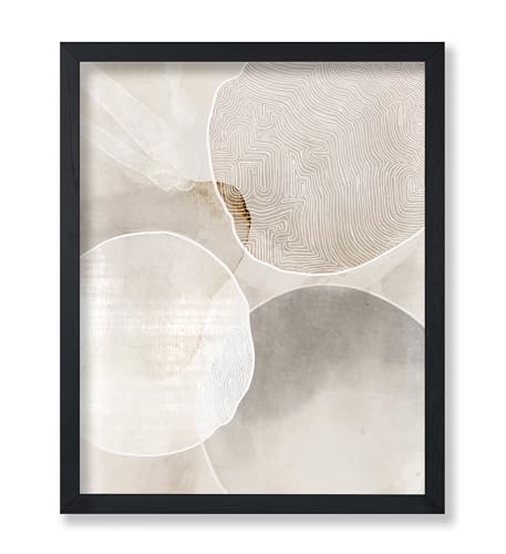 Monem Art Serene Abstract Poster - Watercolor Shapes Print - Chic Boho Art - Abstract Art - Geometric Design - Modern Artwork - Aesthetic Print - Great Living Room or Office Decor - 16x20 Unframed Wall Decoration