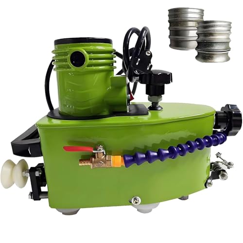 Glass Polishing Machine With 10 Diamond Wheels, 850W Electric Glass Edge Grinder, 8000R/Min for Beveling &amp; Shaping, 110V/220V, Grinding1-3m/min, Ideal for Glass Shops &amp; Crafts(Green)