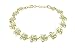 Honolulu Jewelry Company 14k Yellow Gold Plated Sterling Silver Plumeria Bracelet with CZs - 10mm