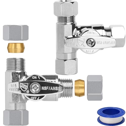 WiseWater 3/8" x 3/8" x 3/8" Tee Valve, 2 PACK
