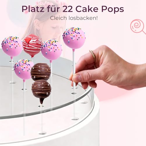GOURDBRO Cake Pop Ständer - 22 Löcher Lolly Ständer Candy Bar - Cake Pops Halter zum Dekorieren und Präsentieren von Cake Pops Perfekt für Kindergeburtstag - Hochzeit Partydekoration