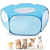 LAIRIES Guinea Pig Playpen with Lid, Breathable Small Animals Playpen with Anti-Escape Cover Portable Kitten Playpen Indoor/Outdoor Yard Exercise Cage House Tent for Hamster Chinchillas Rabbits Bunny