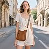 RAINSMORE Cross Body Bag Women PU Leather Women's Cross-body Bags with Adjustable Wide Shoulder Strap Crossbody Bags for Women with Multiple Pockets Brown #5