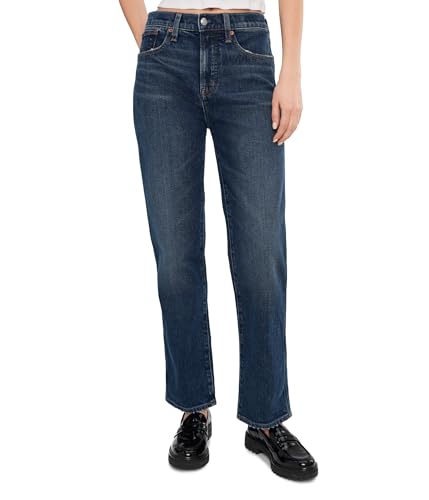 Madewell Womens The Longline Straight Jean in Midnight Waters Midnight Waters Wash 26 30