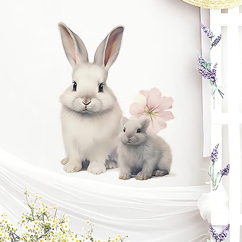 Adhesivos de Pared Conejo Blanco Pequeño sacinora Vinilo Removible miniatura 1