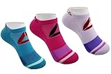 Reebok Girl's Low Cut Performance Training Multi Color Socks 3 Pack Size 9-11
