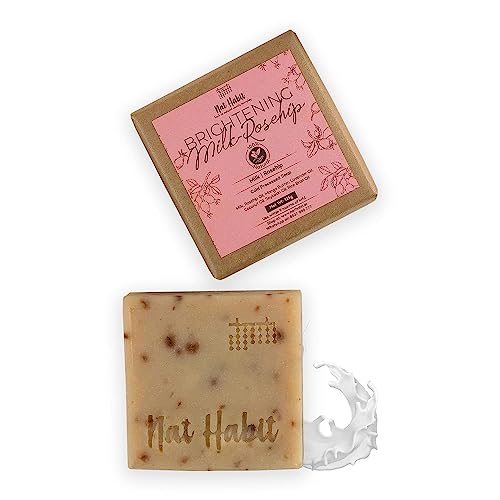 Green Velly NAT Habit - Back to Natural Secrets Everyday Brightening Handmade Butter Bath Soap Natural, Ayurvedic & Cold Processed Fresh Soap with Milk, Rosehip, Aloevera, Green Tea, 125g (Pack of 1)