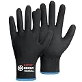 KAYGO 3 Pairs Winter Work Gloves for Men and Women, Thermal Insulated Safety Work Gloves Nitrile Coated, Super Grip on Palm & Fingers, Ideal for Freezer Work, KG12W Black, S