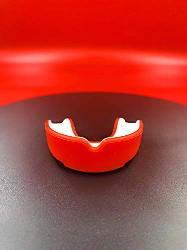 Mouth guard sports Adult moldable braces gel protective teeth|Gum Shield mouthguards for training,sparring,boxing,mma,kickboxing,basketball,hockey,lacrosse,mixed martial arts,muay thai (Red/White) - Thumbnail 6