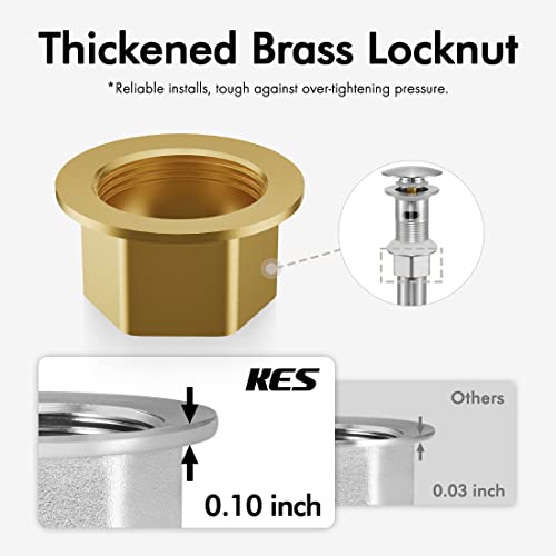 Kes Bathroom Sink Drain Stopper With Overflow, Pop Up Drain With Detachable Hair Catcher For Lavatory Vanity Vessel Sink, Brushed Nickel 2 Pack, All Metal Rustproof 304 Stainless Steel, S2013A-Bn-P2 #TOP6