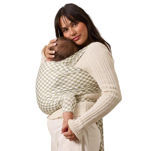 Image of Solly Baby Wrap, Buttery-Soft Baby Carrier Newborn to Toddler 8-25 Lbs., Lightweight & Hands-Free Infant Sling Wrap, Breathable Carrier, Baby Wearing & Postpartum Essential, New Mom Gift, Sage Chequer