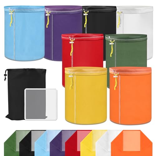 8PCS 5 Gallon Filter Bags, Windspeed Oxford Cloth All-Mesh Filter Bags for 5 Gallon Bucket with Filter Screen and Storage Pouch(25 to 220-Micron) by Windspeed - Used condition - US$31.59