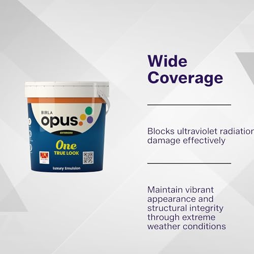 Image of Birla Opus One True Look Luxury Emulsion Paint (10L, River Rocks, Soft Sheen Finish) | Anti-Fading, UV & Algae Protection, Strong Film Intergrity | For Exterior Walls of Home, Office