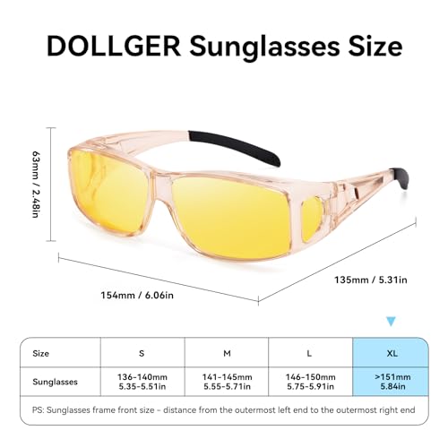 Image of Dollger Night Vision Glasses for Women Men,Fit Over Prescription Glasses with Anti Glare Yellow Lens