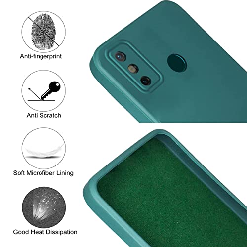 Image of Jkobi Back Cover Case for Tecno Spark Go 2020 | Go 2021 (Matte Finish Silicone with Inside Fiber Cloth |Green)