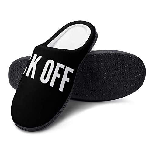 Fuck Off Cotton Slippers Memory Foam House Slippers Closed Toe Winter Warm Shoes4
