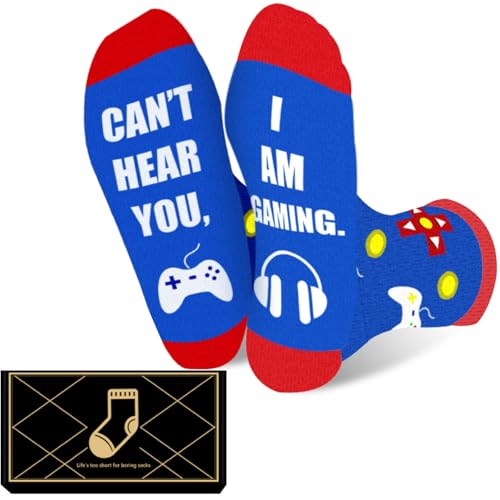 Auch Can't Hear You I'm Gaming Socks Christmas Birthday Funny Gift Stocking Stuffers for Men Dad Husband Boyfriend Teenagers