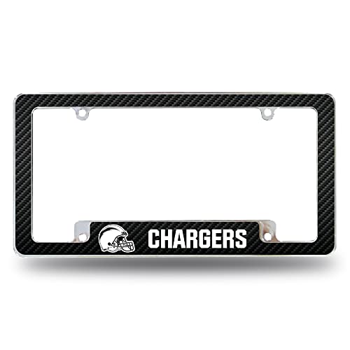 Rico Industries NFL Los Angeles Chargers Black All Over Chrome Frame 12