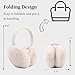 Yuoahcn Women Girls Ear Muffs Fashion Warm Plush Earmuffs Winter Foldable Ear Warmer Windproof Adjustable Earmuff (Milk White)