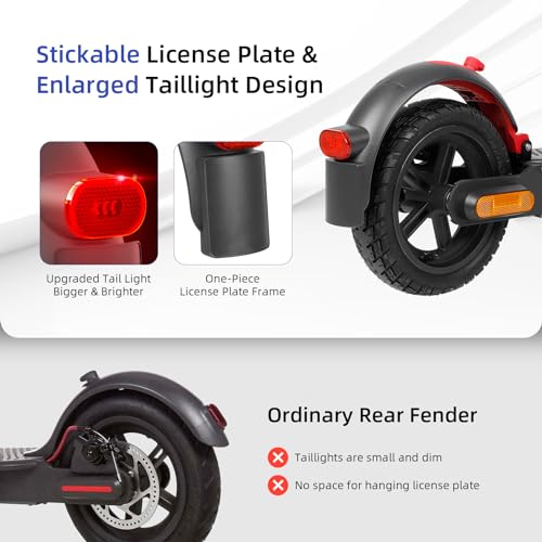 Ulip Scooter Rear Mudguard with Tail Light for Xiaomi M365 Pro/Pro 2/1S/MI3 Scooter, Grey and Red, Plastic, Universal Fit, Rear - Image 4