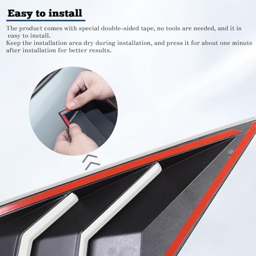 Image of Rear Side Window Louvers for Chevy Camaro 2016 2017 2018 2019 2020 2021 2022 2023 2024 Triangular Window Glass Blinds Air Vent Scoop Shades Cover Blinds Trim Sport Accessories ABS Carbon Fiber 2PCS