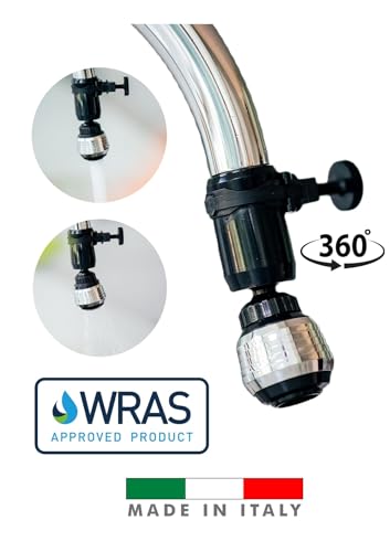 Eco-flow Tucana Tap Adapter| Two Function Tap Aerator/Shower Flow with 360 Rotation | Water Saving, Fits in Mins | for 20mm to 23mm ø Taps | Not Suitable for Quooker Style Boiling Taps | Italian Made - Image 6