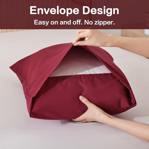 Image of ROSGONIA Queen Comforter Set Dark Red,3pcs Bedding Comforter Sets(1 Boho Red Comforter & 2 Pillowcases) All Season Lightweight Bedspread Blanket Quilt