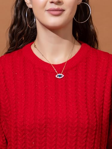 Image of Women's Cable Knit Woolen Pullover | Full Sleeve Round Neck Winterwear | Soft & Stylish Warm Sweater for Girls & Ladies