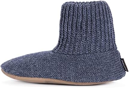MUK LUKS Men's Morty Ragg Wool Slipper Sock, Denim, Small | Image 4