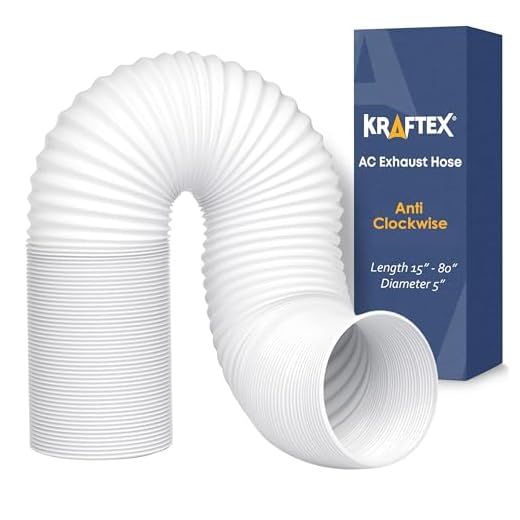 Klimaanlage Schlauch Tragbarer Luftauslass mit 5 Zoll Durchmesser, Gewinde gegen den Uhrzeigersinn & Länge bis zu 2 Meter. Kompatibel mit LG, Delonghi und anderen tragbaren Klimaanlagen