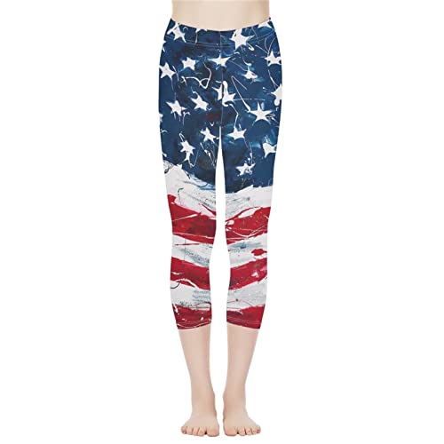 Belidome Stars Stripes Usa Flag Capri Leggings For Women Sports Workout Elastic Fourth Fourth Of July Memorial National Day Summer Apparel Plus Size #TOP5