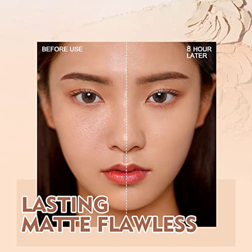Face Powder | Oil Control Face Pressed Powder | Matte Smooth Setting Powder Makeup | Silk Soft Mist Powder Cake Long-Lasting Waterproof (02 Natural Nude) #TOP3