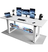 JUMMICO In hoogte verstelbaar bureau 160 x 75 cm met 4 poten voor super stabiliteit, 2 motoren groot ...