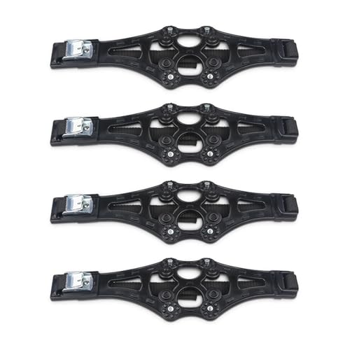 4個入り 車用 スノータイヤチェーン マッドタイヤホイール 厚手滑り止めベルト 車/SUV/トラック用 持ち運び簡単 取り付け簡単 緊急牽引(4PCS Black)