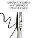 CLIO Sharp So Simple Waterproof Pencil Eye Liner, Micro Precision Tip (2mm), Twist Up, Self-Sharpening, Long Lasting, Smudge-Resistant, High-Intensity Color, Ultra-Smooth (01 Black)