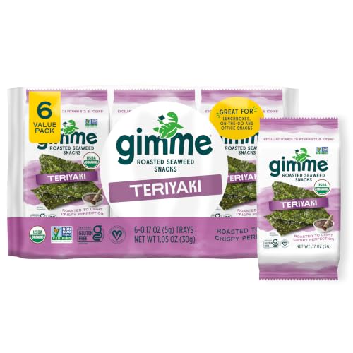 Image of Gimme 6 CT Teriyaki Organic Roasted Seaweed Snacks, 5g, 0.17oz