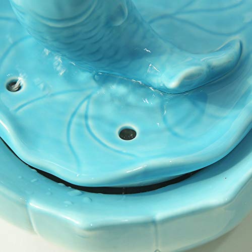 Fuente eléctrica de agua para gatos de cerámica azul miniatura 3