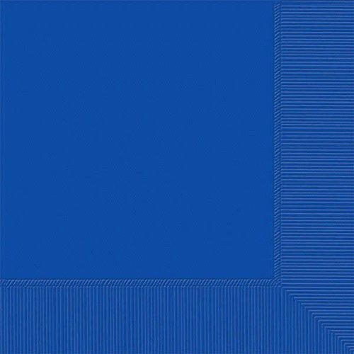 Serviettes de boisson jetables bleu roi brillant Amscan cocktail papier