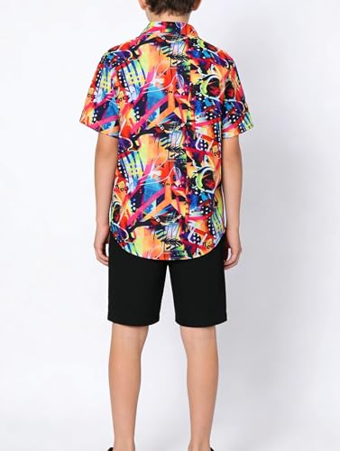 Image of Cromoncent Matching Hawaiian Outfits for Family, Dad and Son Matching Luau Beach Tropical Shirts Mommy Daughter Tropical Sets