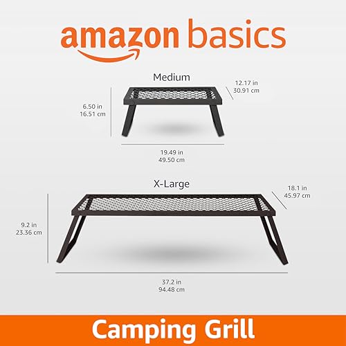 image for Amazon Basics Heavy-Duty Portable Camping Grill Grate for Campfire Coo