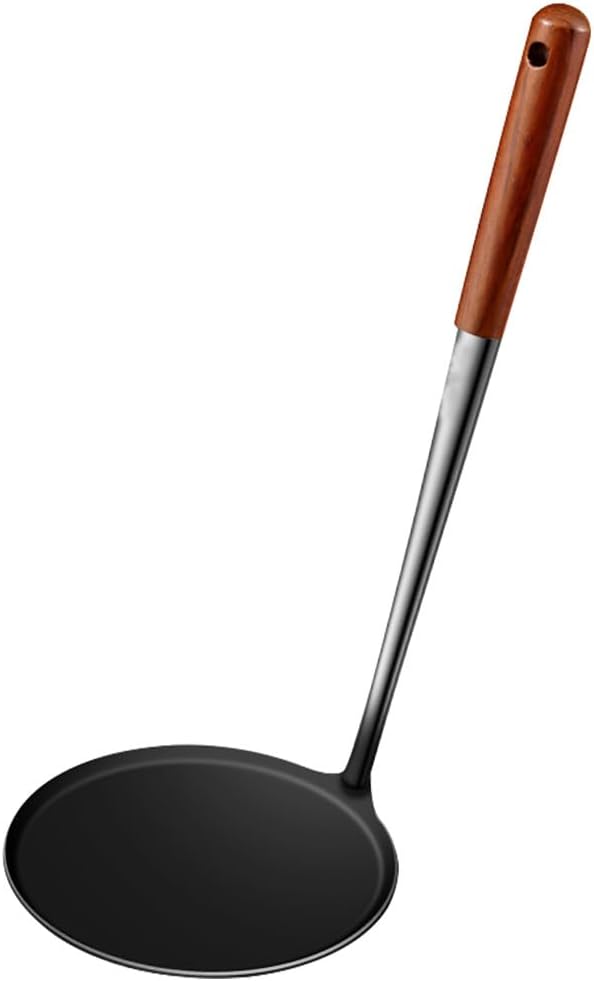 Alipis Stainless Steel Frying Spoon 14 Inch Flat Pancake and Pastry Cooking Utensil with Non-Stick Handle for Home and Restaurant Use
