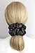 30 Colors Available, Handmade Stretch Satin Scrunchie 5.5 inches, Large Hair Accessory for Women, Soft Voluminous Ponytail Holder, Elegant Hair Tie, Stylish Holiday Gift (Black)
