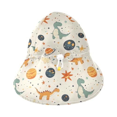Childish Cartoon Dino Planets Toddlers Beach Hats Baby Boys' Hats Toddler Girl UPF 50 Large Brim Traveling Swim3