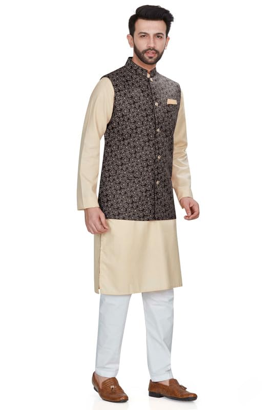Image of BE ACTIVE Cotton Nehru Jacket for Men | Versatile Festive & Casual Ethnic Wear | Ethnic Standard Length Jacket